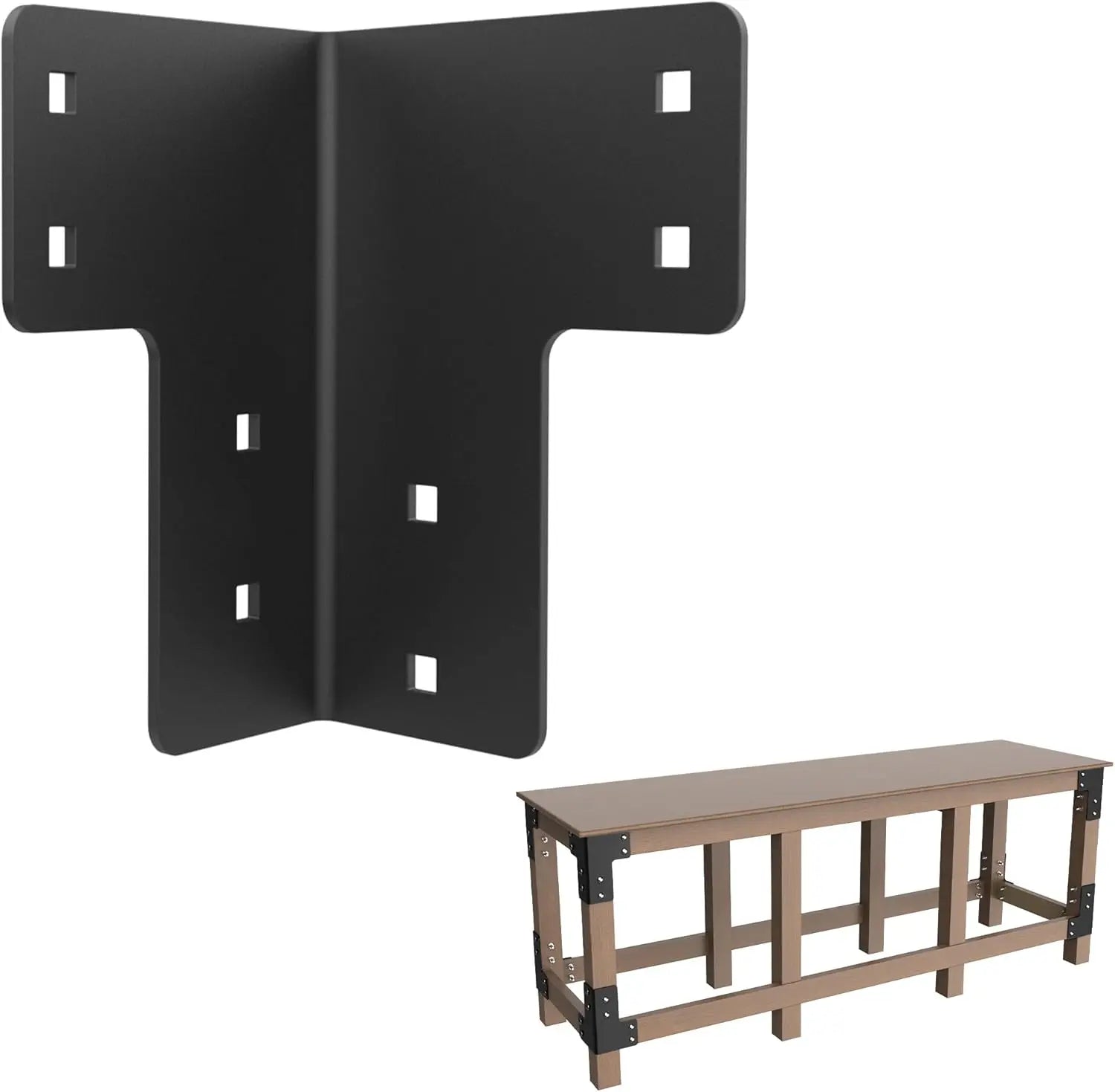 Heavy Duty Workbench Kit - 8 PCS 5mm Black Corner Brackets-5