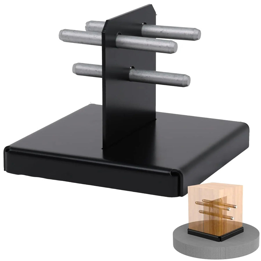 2-Pack Black Concealed Post Base for 8x8 Lumber-1