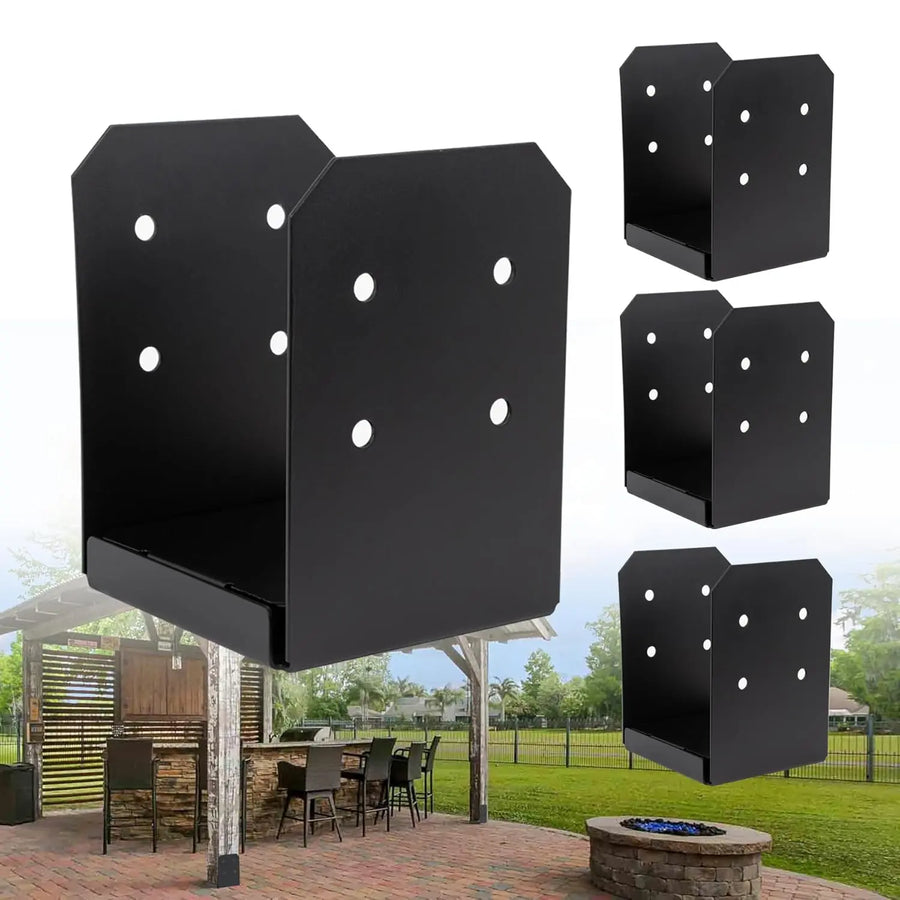 4-Pack 8x8 Post Base Brackets - Heavy Duty Steel Anchor for Pergola/Gazebo/Playset-6