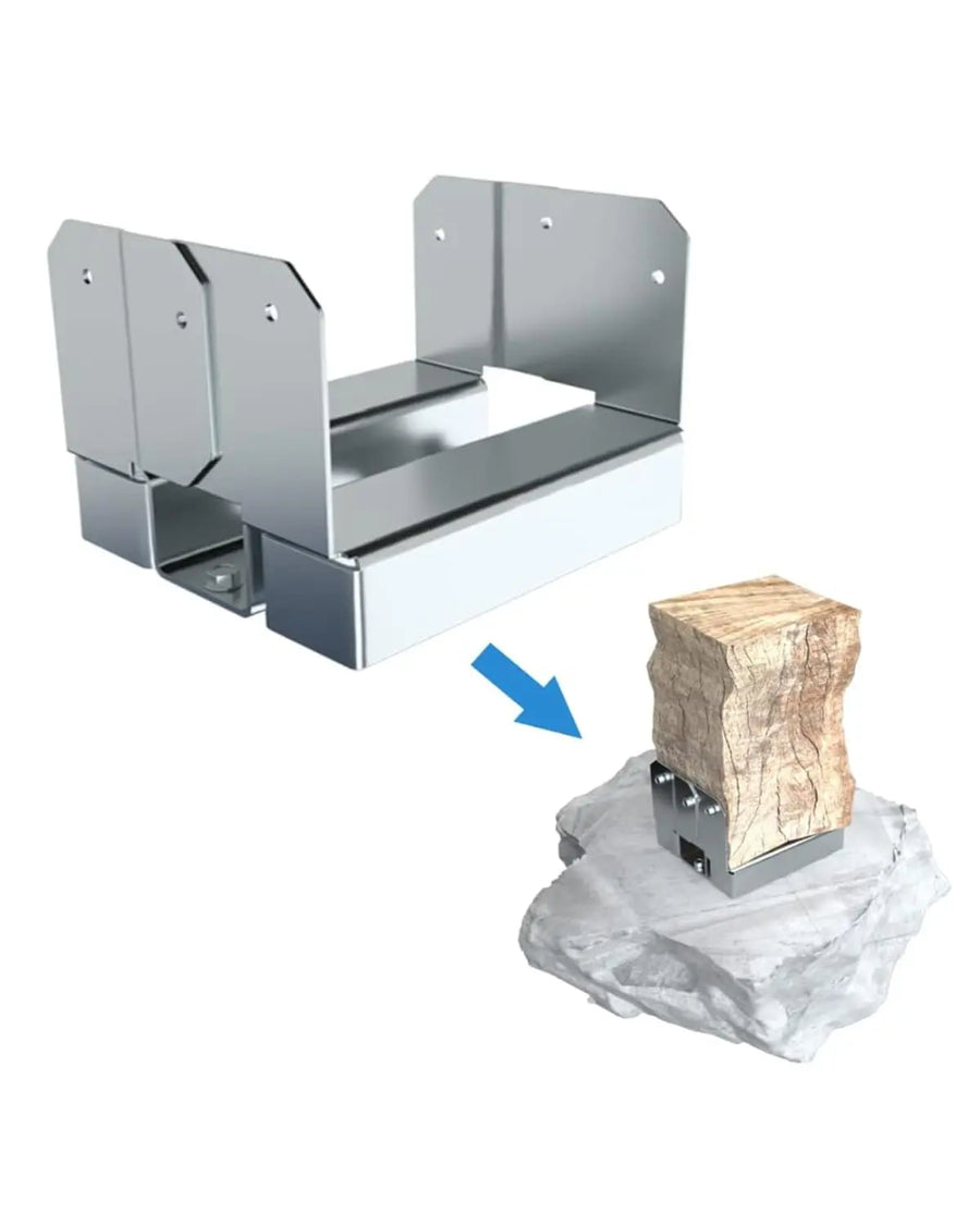 4x4 Galvanized Post Base-1