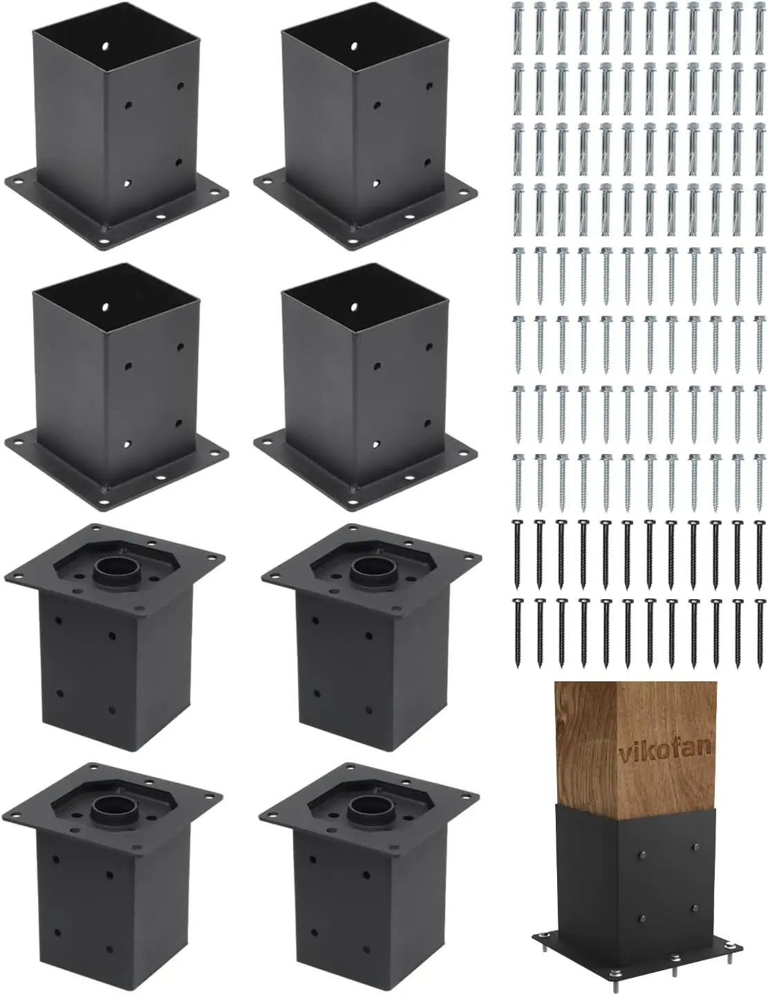 8-Pack 4x4 Post Base Brackets-1