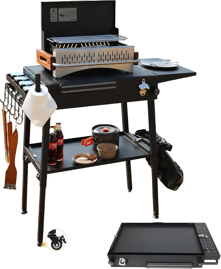 Upgraded Heavy-duty Foldable Grill Stand with Adjustable Height for Blackstone 17" & 22" Griddles