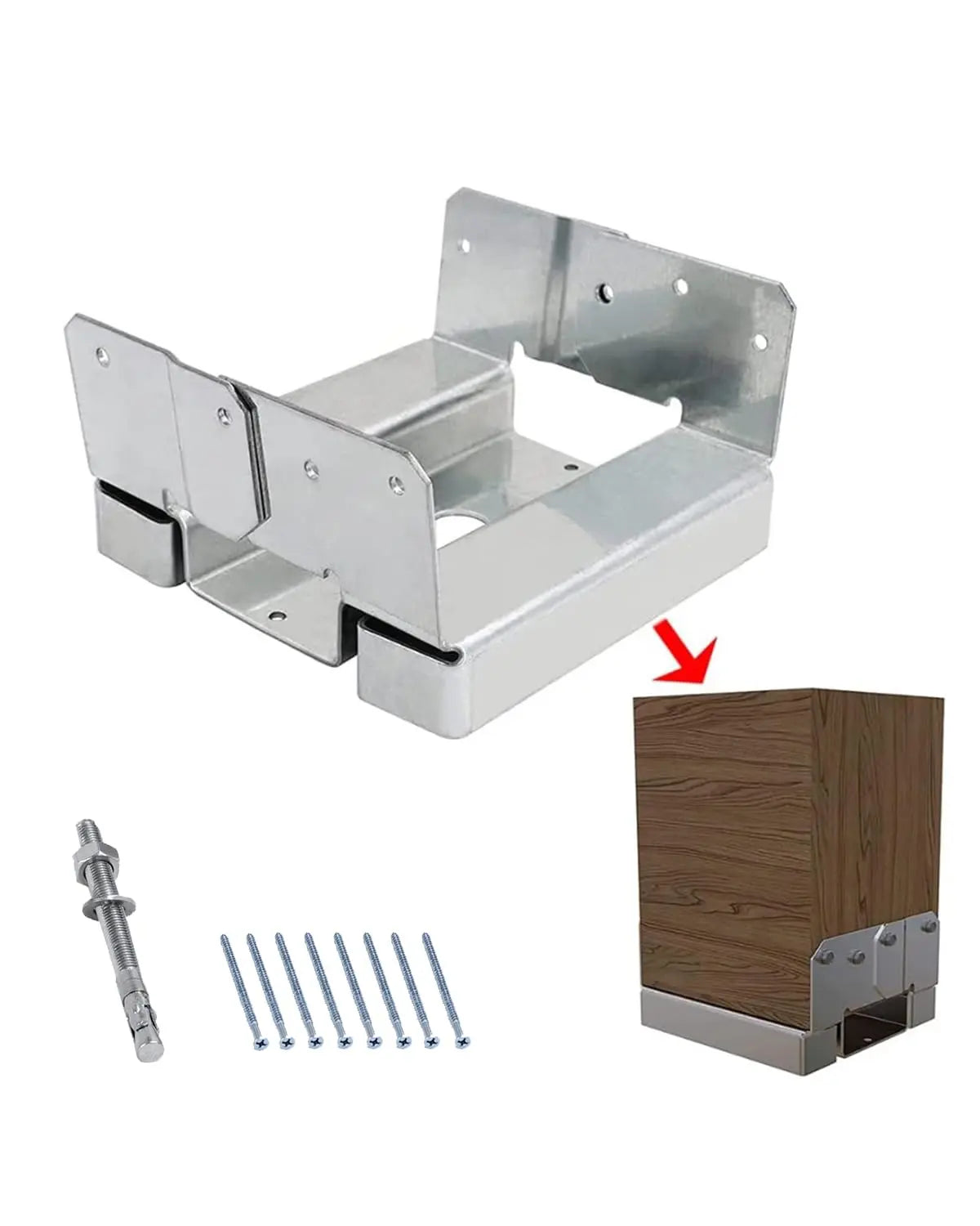 10 Pack 6x6 Post Base for Concrete Fasteners Included-1
