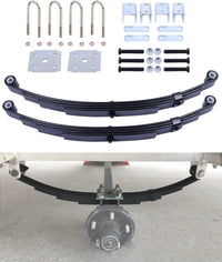 Trailer Leaf Spring Kit 3500lb Single Axle 4 Leaf Spring Kit with U-Bolts & Hangers