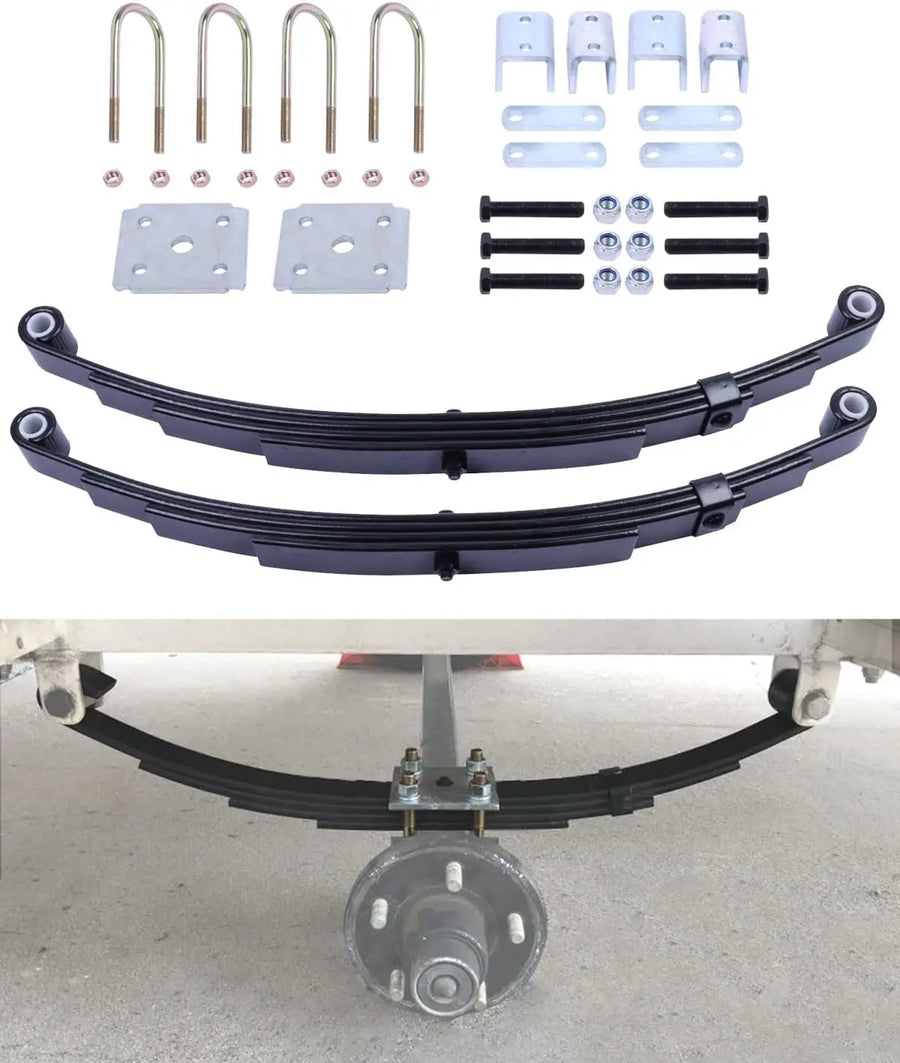 Trailer Leaf Spring Kit 3500lb Single Axle 4 Leaf Spring Kit with U-Bolts & Hangers