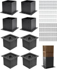 8-Pack 6x6 Raised Post Base - Heavy Duty Steel Anchor for Deck/Pergola-1