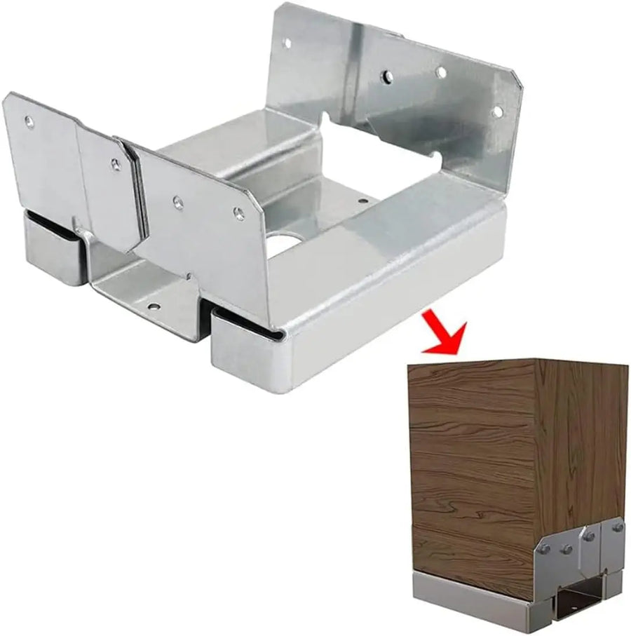 Vikofan 4 Pack 6x6 Post Base Brackets for Actual 5.5"x5.5" Wood – Electro-Galvanized Anchors for Fence, Garden Decks – Rustproof DIY Bolt-Down Mounts