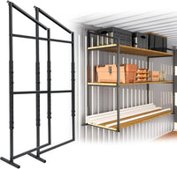 Shipping Container Shelving Brackets – Adjustable Hanging Rack for 12" & 24" Lumber