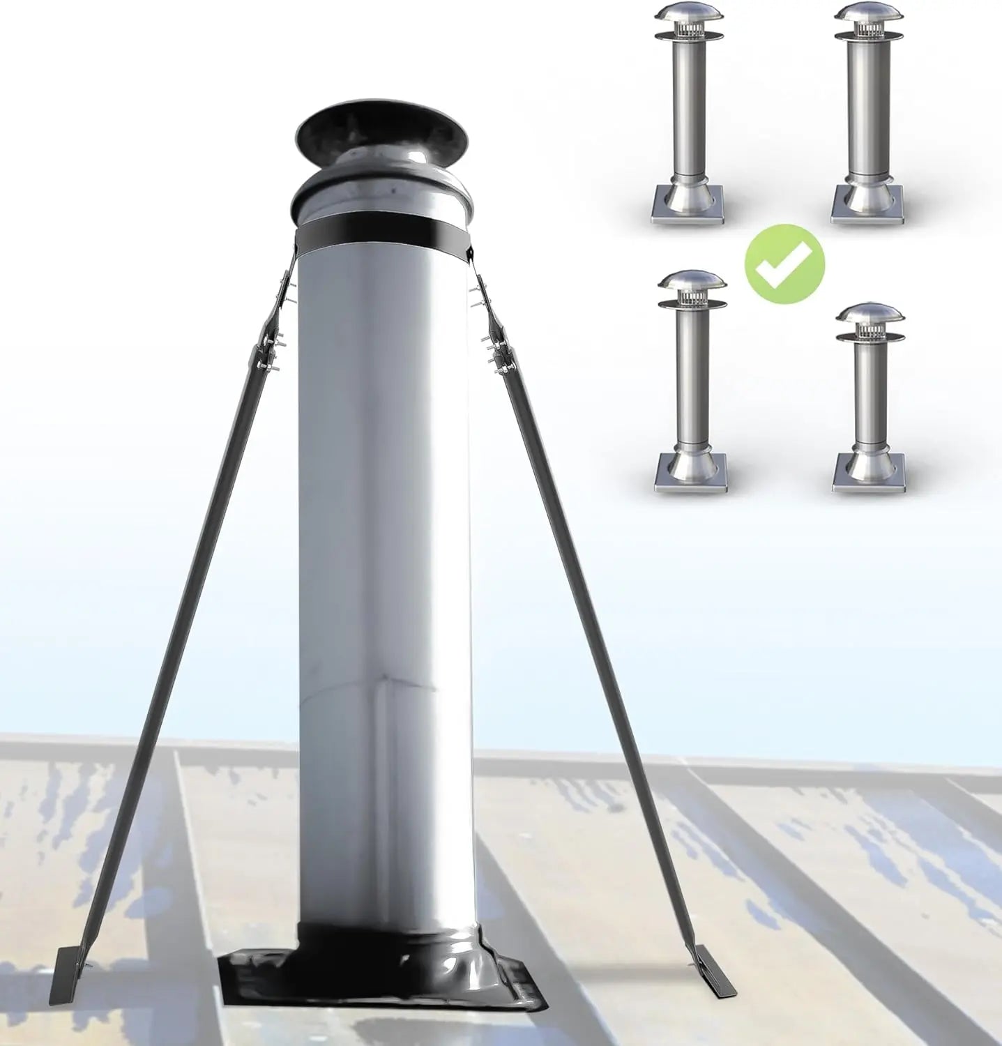Extended Roof Chimney Support Kit -1