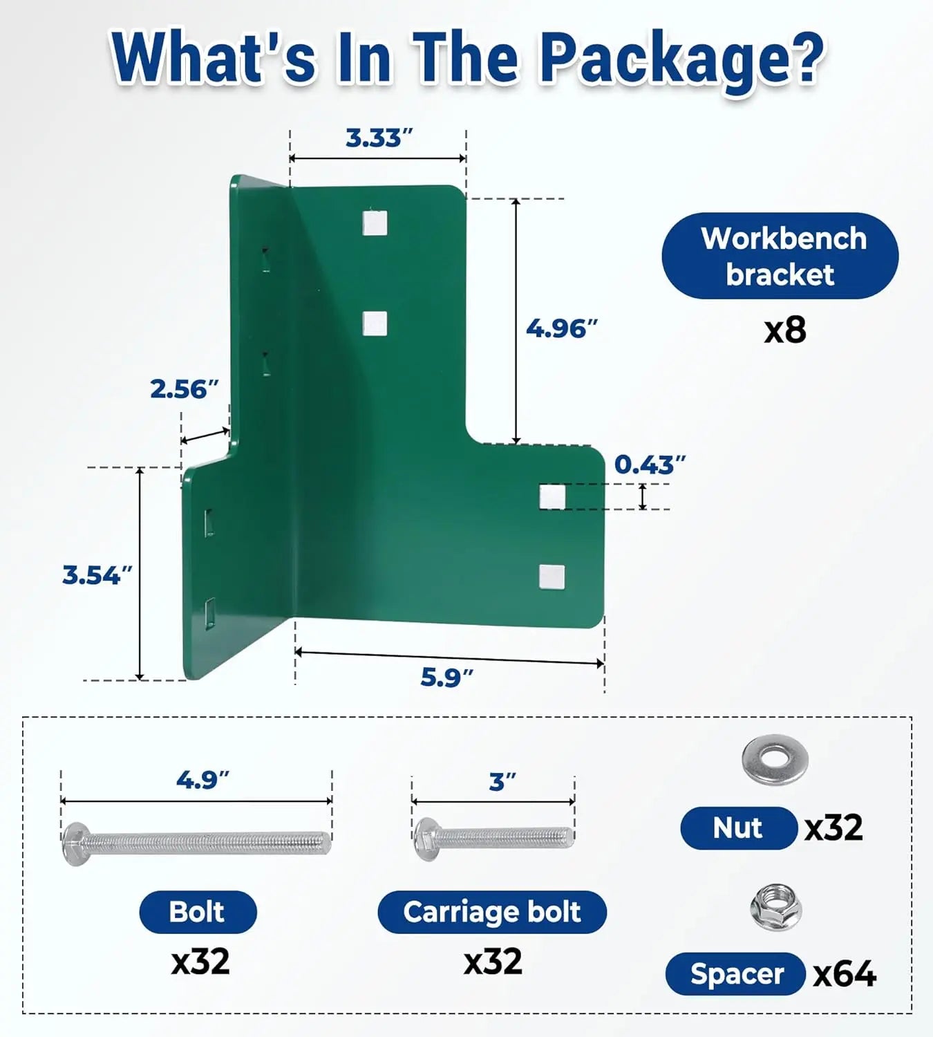 Heavy Duty Workbench Kit - 8 PCS 5mm Green Brackets-2