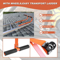 2 Pcs Ladder Roof Hook Ridge Aluminum Ladder Stabilizer 500Lbs for Roof with Wheel for Safe and Easy Access-2