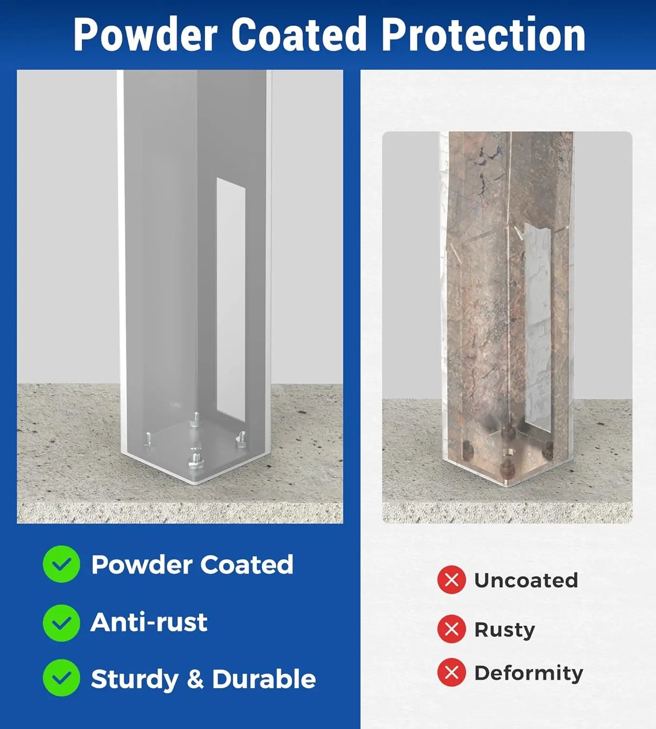 5x5x24 Vinyl Fence Post Mount Tower with Outdoor Powder Coating-2