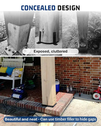 2-Pack Black Concealed Post Base for 8x8 Lumber-4