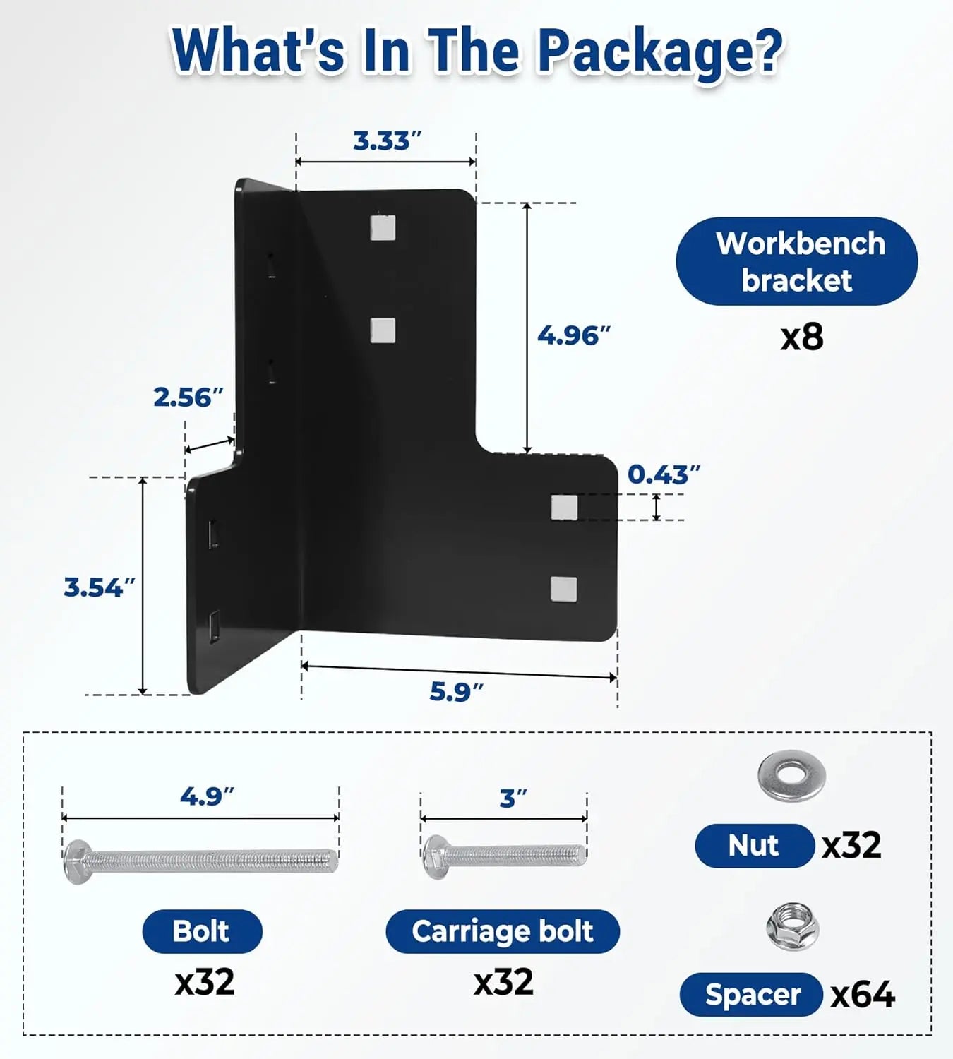 8pcs Workbench Brackets Kit with Screws 4x4 4mmThickness Heavy Duty Corner Brackets Perfect for DIY Workbench Projects-3