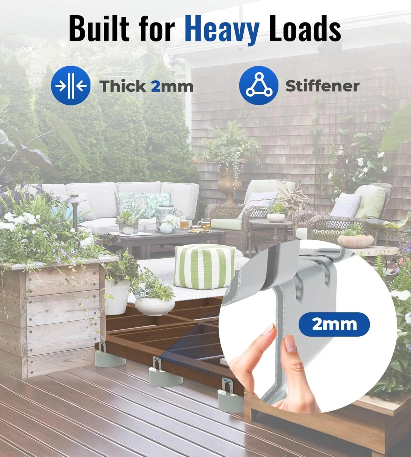6-Piece 6x6 Post Base Anchor - Galvanized Steel for Deck/Fence/Pergola-3