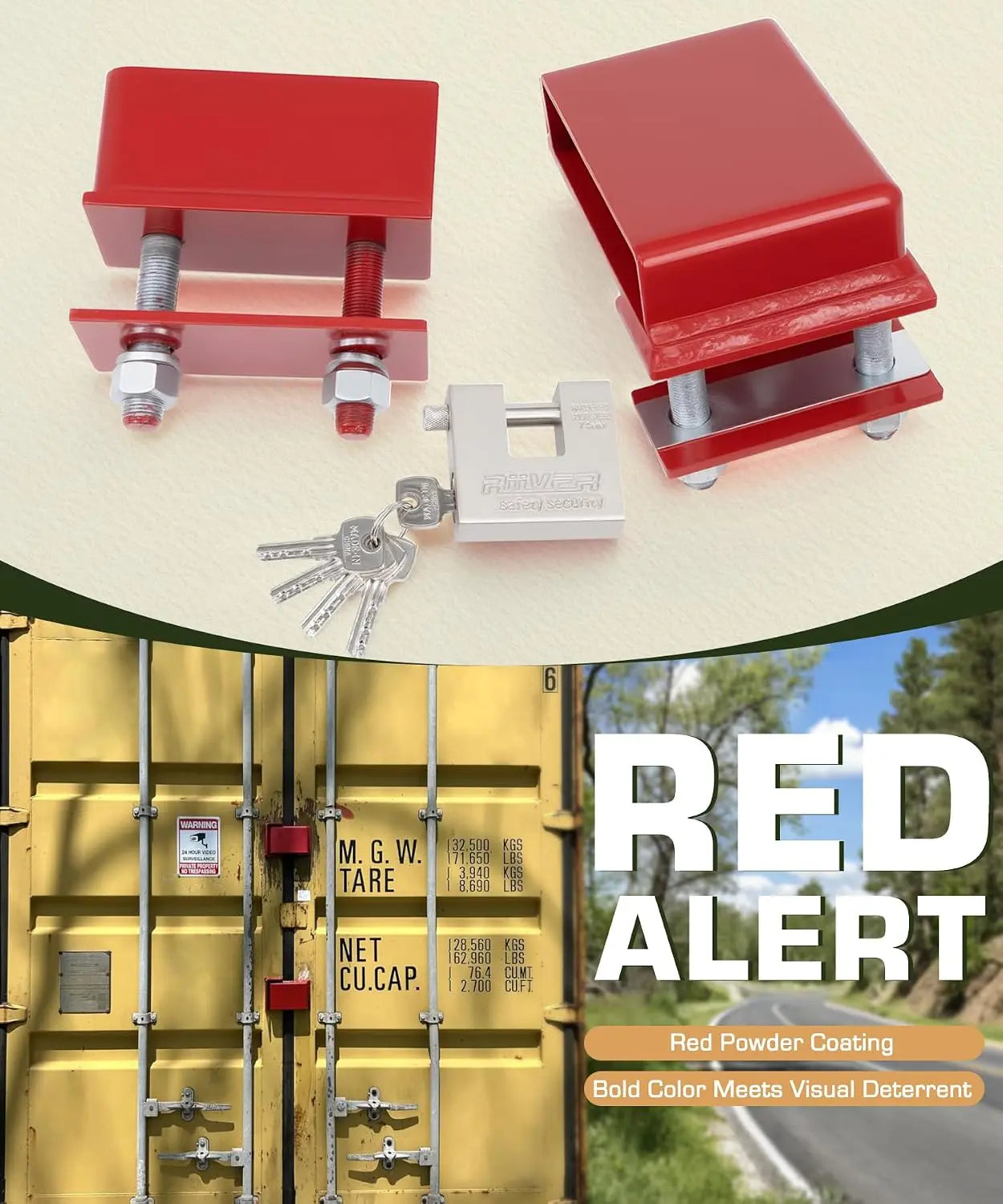 Shipping Container Lock Box Bolt On Heavy Duty Shipping Container Accessories with Padlock & 5 Keys