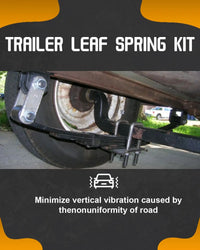 Trailer Leaf Spring Kit 3500lb Single Axle 4 Leaf Spring Kit with U-Bolts & Hangers