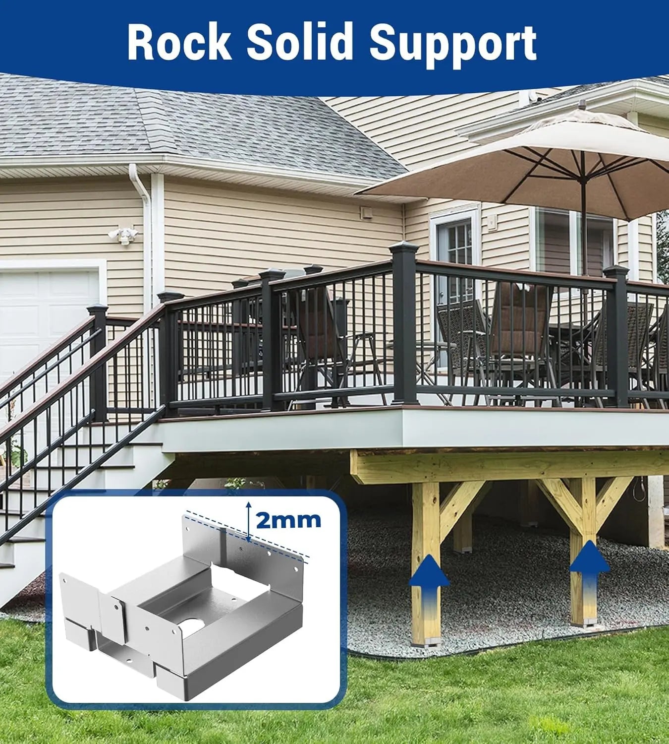 6 PCS 6x6 Adjustable Galvanized Post Base for Concrete-3