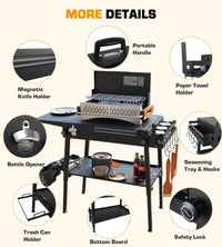Upgraded Heavy-duty Foldable Grill Stand with Adjustable Height for Blackstone 17" & 22" Griddles