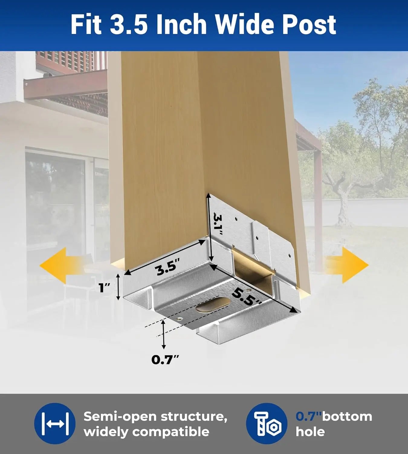 10 Pcs 4x6 Heavy Duty Post Base-4