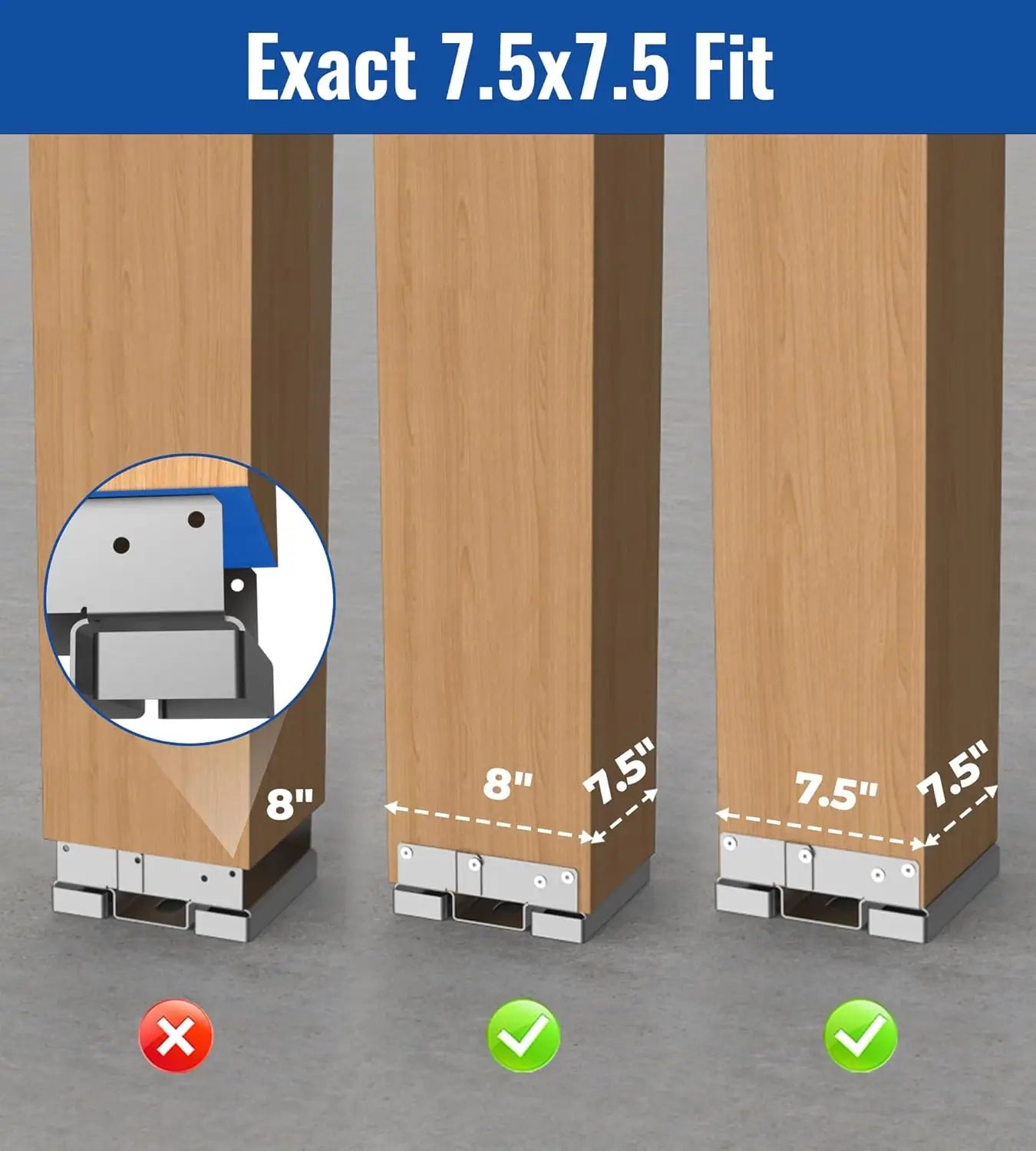 8x8 (7.5x7.5 Actual) Post Bases 4-Pack-4
