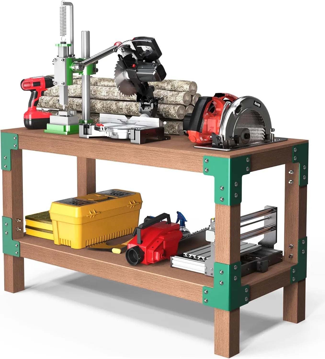 8PCS Heavy Duty Workbench Bracket Kit – 4mm Steel for 2x4 Lumber-7