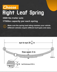 Trailer Leaf Spring Kit 3500lb Single Axle 4 Leaf Spring Kit with U-Bolts & Hangers