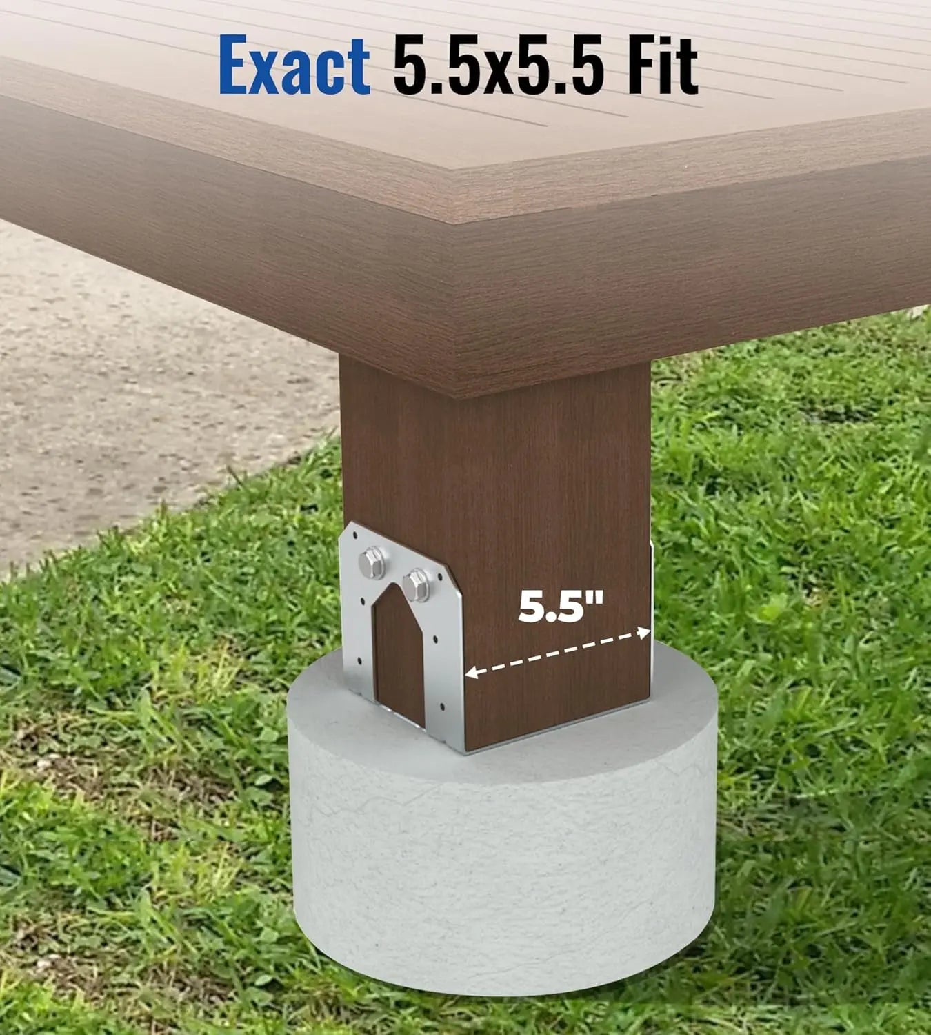 6-Piece 6x6 Post Base Anchor - Galvanized Steel for Deck/Fence/Pergola-4