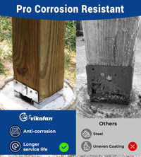 6 PCS 6x6 Adjustable Galvanized Post Base for Concrete-4