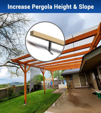 3 Pack Heavy Duty Steel Pergola Roof Riser Brackets-4