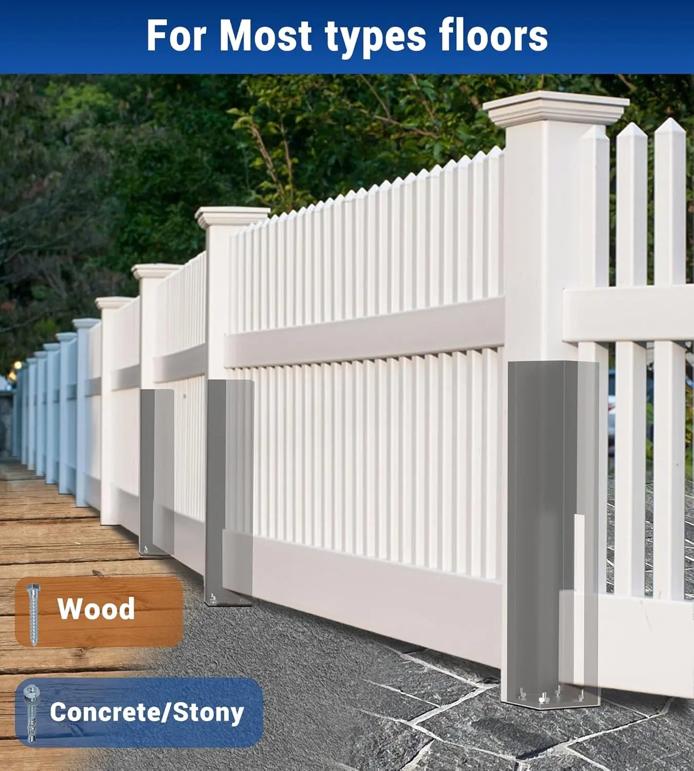 5x5x24 Vinyl Fence Post Mount Tower with Outdoor Powder Coating-5