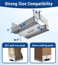 6 PCS 6x6 Adjustable Galvanized Post Base for Concrete-5