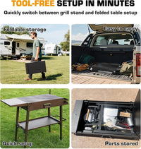 Upgraded Heavy-duty Foldable Grill Stand with Adjustable Height for Blackstone 17" & 22" Griddles