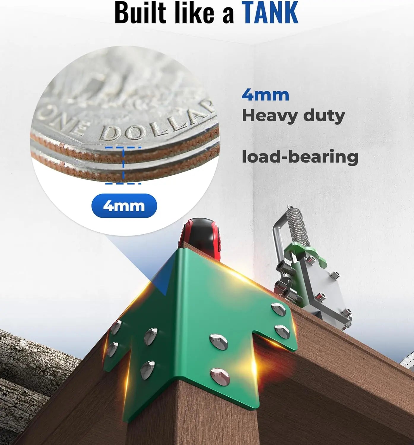 8PCS Heavy Duty Workbench Bracket Kit – 4mm Steel for 2x4 Lumber-8