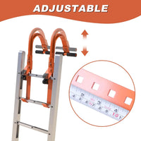 2 Pcs Ladder Roof Hook Ridge Aluminum Ladder Stabilizer 500Lbs for Roof with Wheel for Safe and Easy Access-5