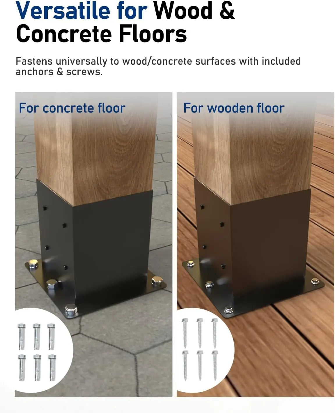 8-Pack 6x6 Raised Post Base - Heavy Duty Steel Anchor for Deck/Pergola-5