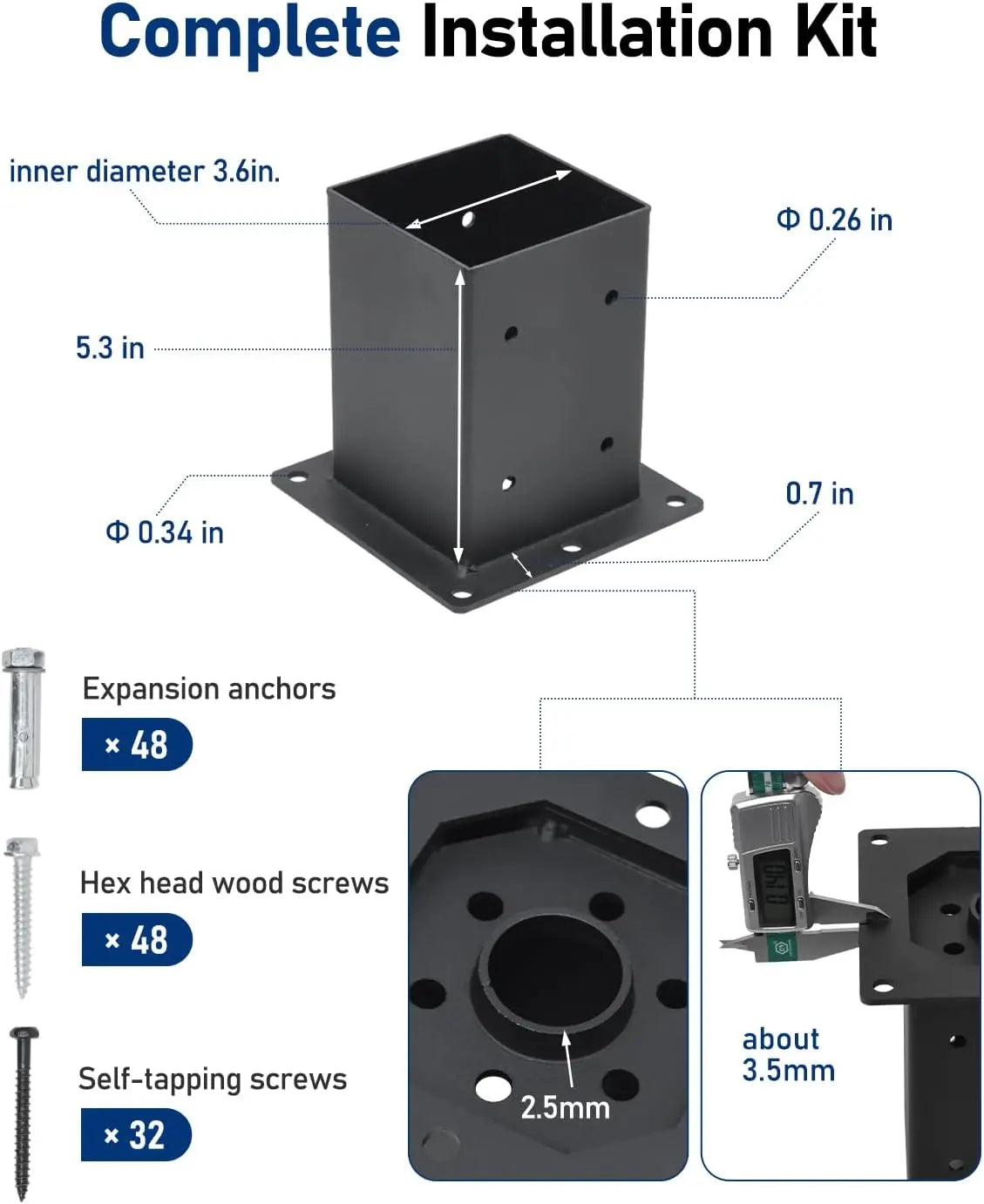 8-Pack 4x4 Post Base Brackets-5