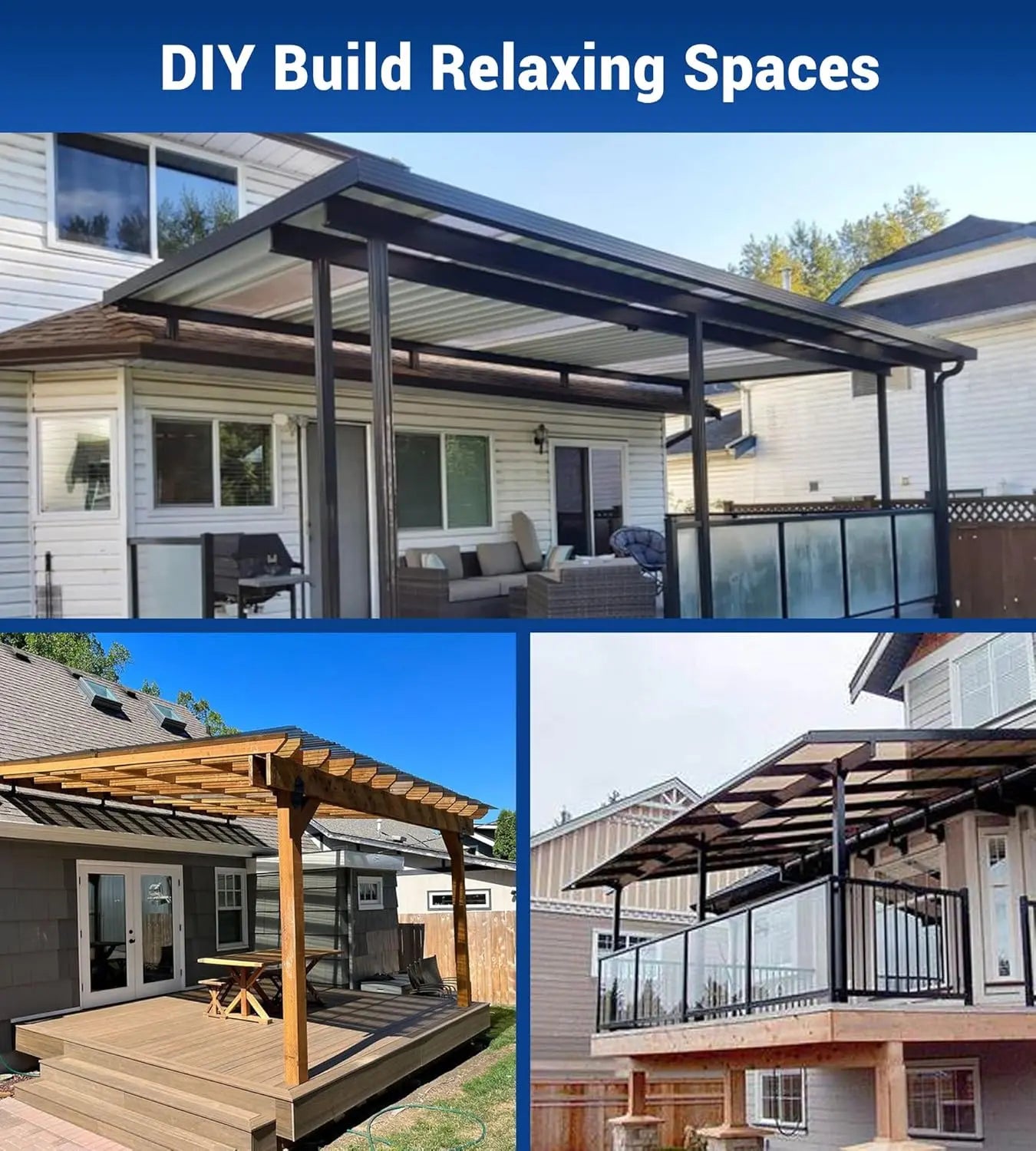 3 Pack Heavy Duty Steel Pergola Roof Riser Brackets-6
