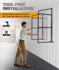 Shipping Container Shelving Brackets – Adjustable Hanging Rack for 12" & 24" Lumber