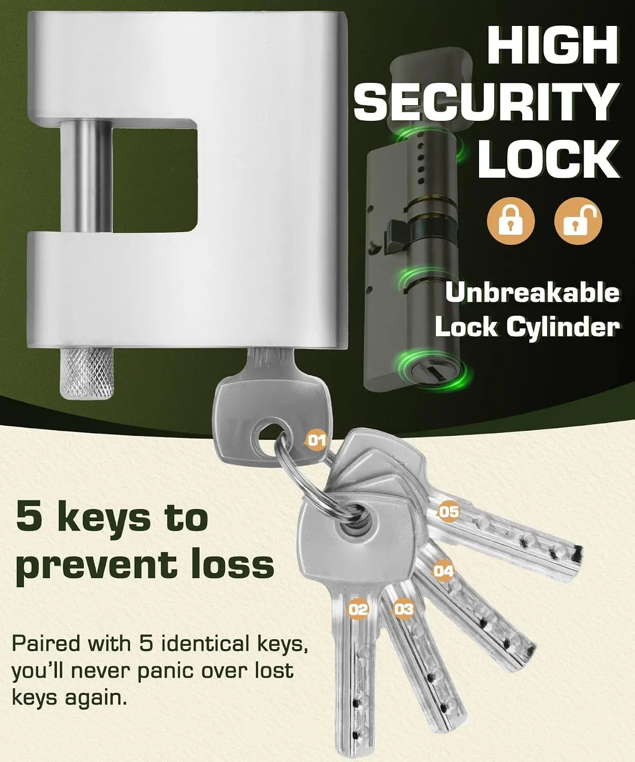 Shipping Container Lock Box Bolt On Heavy Duty Shipping Container Accessories with Padlock & 5 Keys