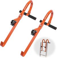 2 Pcs Ladder Roof Hook Ridge Aluminum Ladder Stabilizer 500Lbs for Roof with Wheel for Safe and Easy Access-6