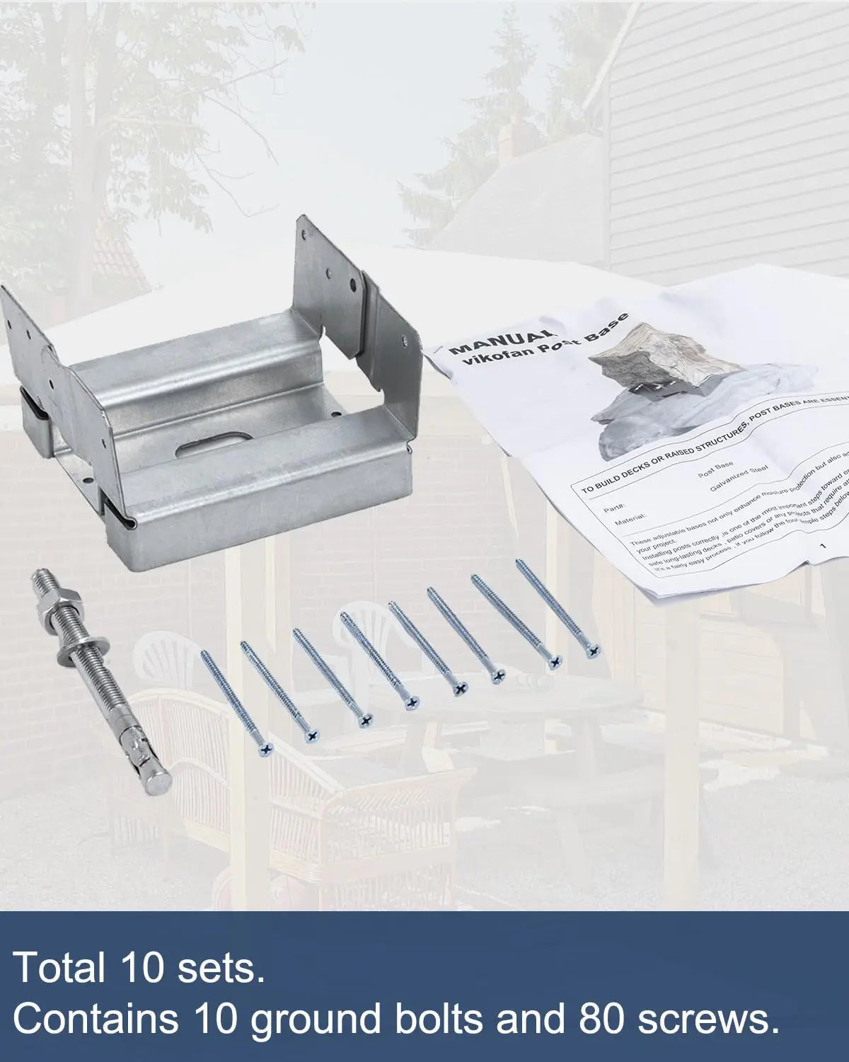 10 Pack 6x6 Post Base for Concrete Fasteners Included-6