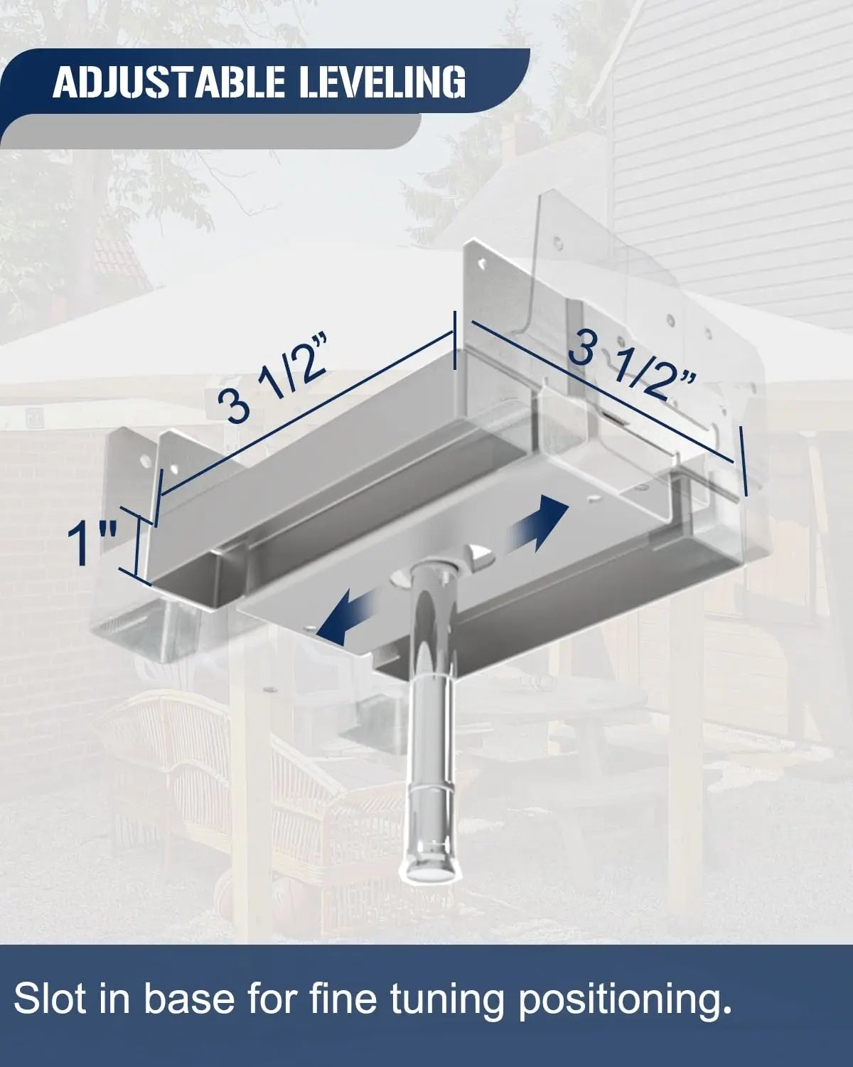 4 Pack 4x4 Post Base Bracket - Galvanized Steel Anchor for Deck/Fence/Pergola-6