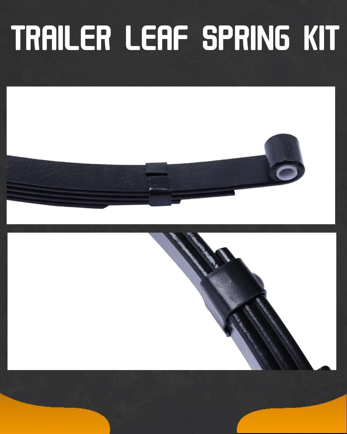 Trailer Leaf Spring Kit 3500lb Single Axle 4 Leaf Spring Kit with U-Bolts & Hangers