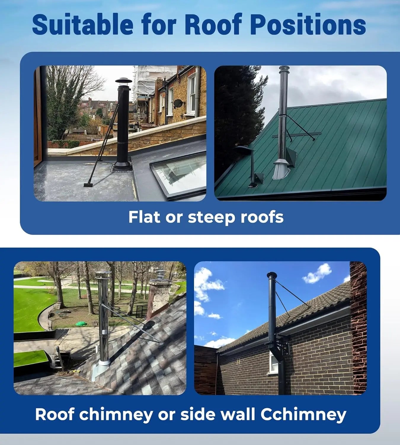 Extended Roof Chimney Support Kit -6