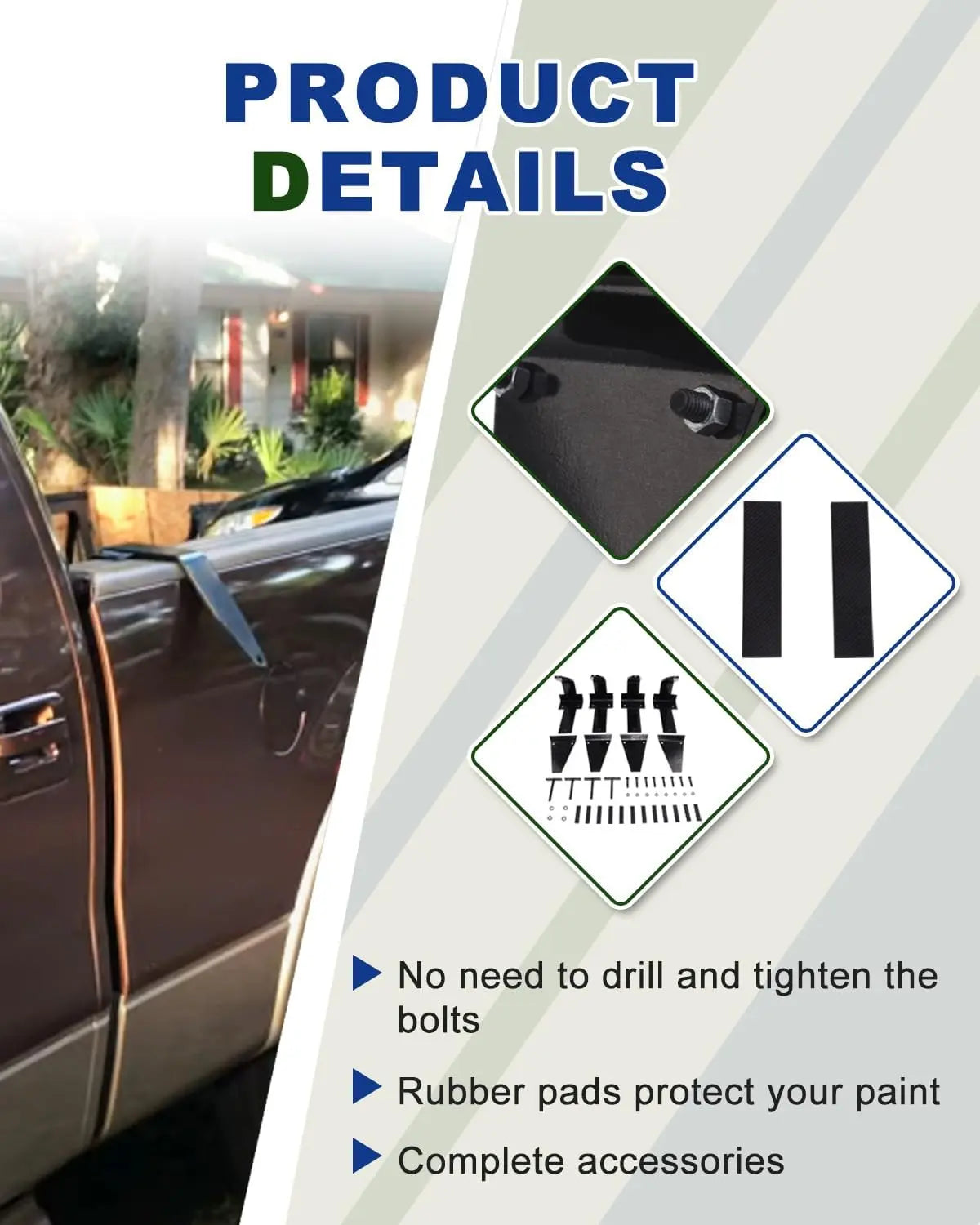 Truck Camper Tie Downs fit for Most Full-Size Non Dual Pickup Trucks, Set of 4