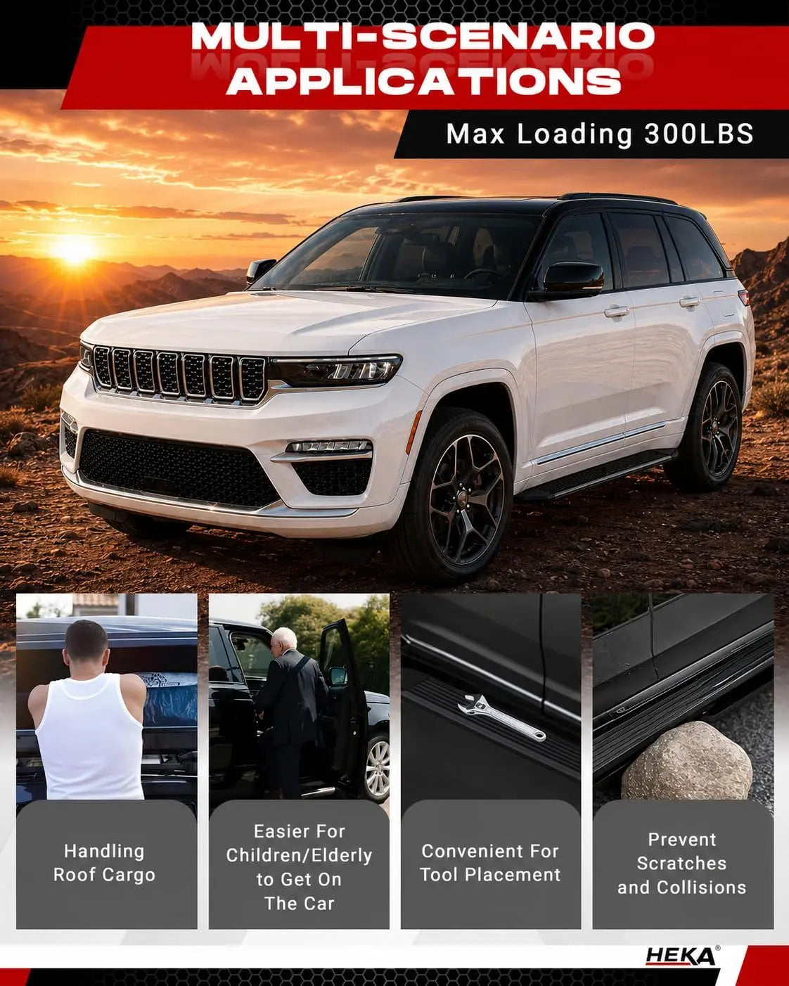 Running Boards Fit for 2022-2026 Grand Cherokee 2-Row WL – Except 4xe