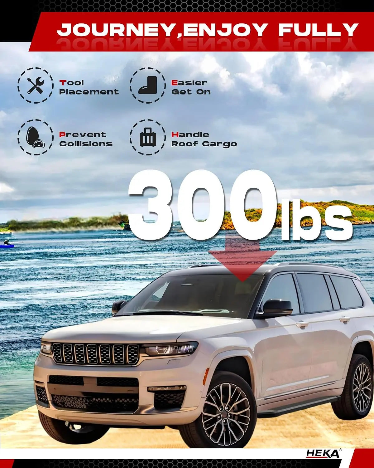 4.13" Running Boards Fit for 2021-2026 Jeep Grand Cherokee L 3-Row Aluminum Alloy Anti-Corrosion Side Steps Nerf Bars 2 pcs