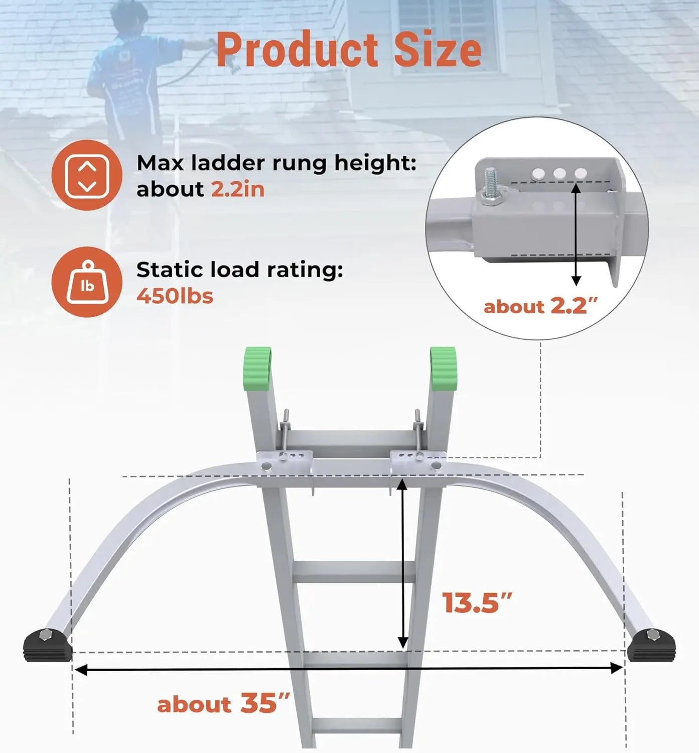 Vikofan Extension Ladder Stabilizer for Roof Gutter -3
