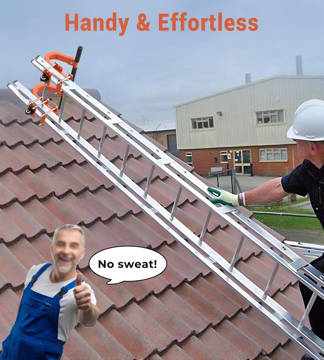 Ladder Roof Hook with Wheel - Heavy Duty 500 lbs for Roof Safety-7